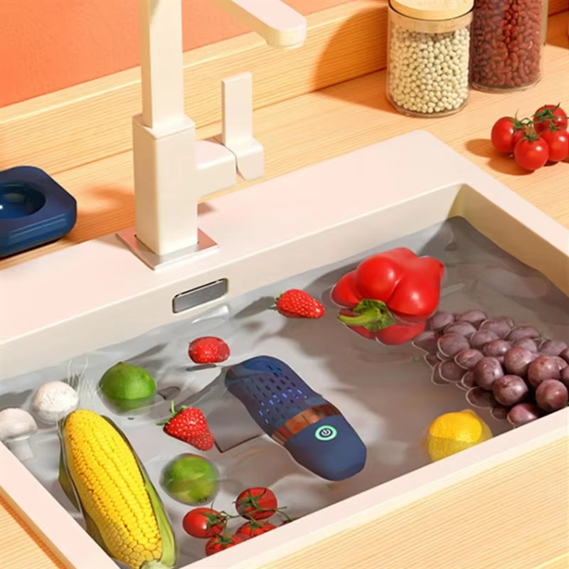 Wireless Fruit Vegetable Washing Machine Protable Capsule Shape Fruit Food Purifier Kitchen Automatic Vegetable Washing Machine